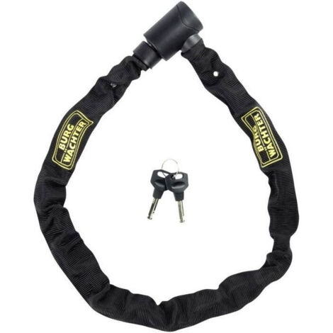 Antivol vélo chaîne - BURG WACHTER - 580 90 BLACK - Acier 6 mm - Textile haute résistance - 2 clés (1/5)