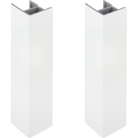 Cyclingcolors – Lot de 2 jonctions de plinthe 150mm blanc brillant – Raccords pour angles angulaires – Profil en PVC pour meubles – Finition esthétique