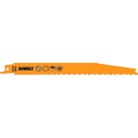 Lames de scie droites DeWalt DT2406-QZ BIM 203 mm 2 TPI 5 pièces pour bois et métal (1/3)