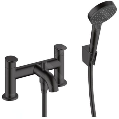 Hansgrohe – Mitigeur de baignoire noir mat – Installation 2 trous – Poignées séparées – Système de cartouche céramique – 71461670 (1/5)