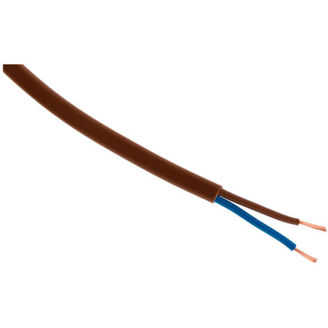 Zenitech – Câble d'alimentation électrique 2x0,75mm² – Longueur 10m – Couleur marron – Usage intérieur pour appareils légers et outils électroportatifs - H03VVH2-F