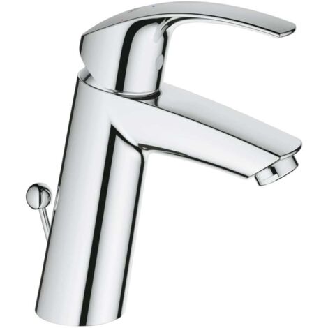Grohe – Mitigeur de lavabo monocommande Taille M – Finition chrome – Hauteur 169 mm – Bec medium – Technologie SilkMove ES pour économies d'eau - 2339310E (1/10)