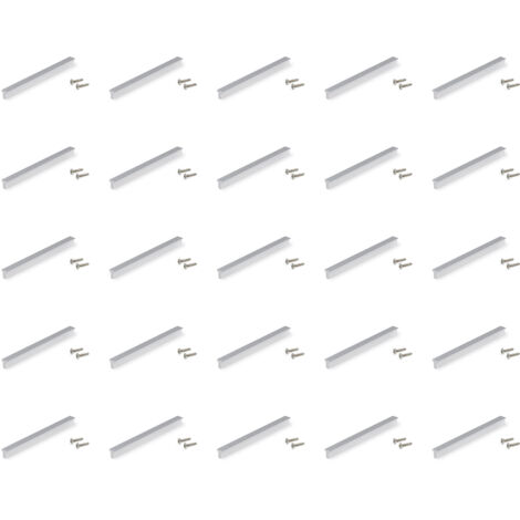 Emuca Lot de 25 poignées pour meubles Algemesi, entraxe 128mm, Aluminium, Anodisé mat (1/4)