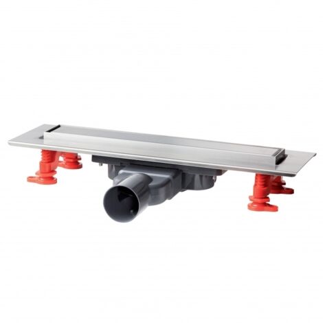 Wirquin Pro – Caniveau de douche extra-plat 50 mm L300 mm avec siphon membrane – Installation sol carrelé – Sortie horizontale – Norme accessibilité PMR (1/5)
