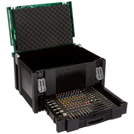Hikoki – Coffret HitCase avec tiroir intégré 100 accessoires – Système de rangement modulaire – Construction durable pour conditions difficiles (1/7)