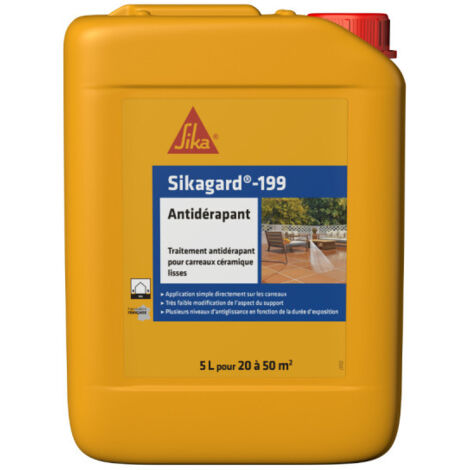 Anti-dérapant Sikagard-199 5L – Traitement minéral pour carreaux lisses – Réduit la glissance à l’état humide – Application intérieure et extérieure