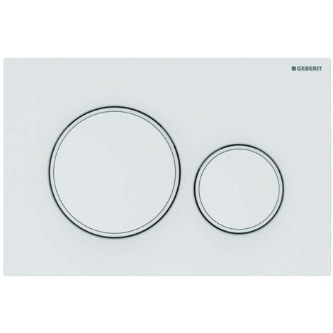 Geberit – Plaque de commande WC Sigma 20 – Dimensions 246x164 mm – Finition blanc mat – Couvercle facile à nettoyer