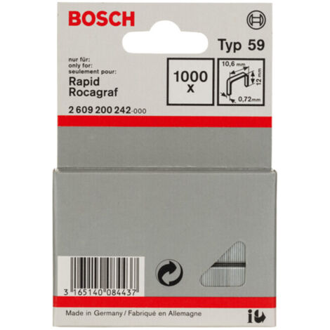 Serre-fils fin Bosch type 59 10,6 x 0,72 x 12 mm 1000 pièces