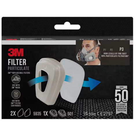 5935 - Filtres P3 - Boîte de 2 Paires + 1 Paire de Bagues de Fixation  P3