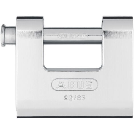 Abus – Cadenas monobloc acier 92-65 – Anse en acier trempé – Protection contre perçage et arrachement – 2 clés incluses – Sécurisation objets de valeur