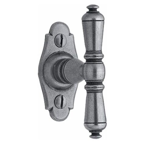 Bouton sur platine Nevers fer patiné verni - BOUVET - BO52PB2132