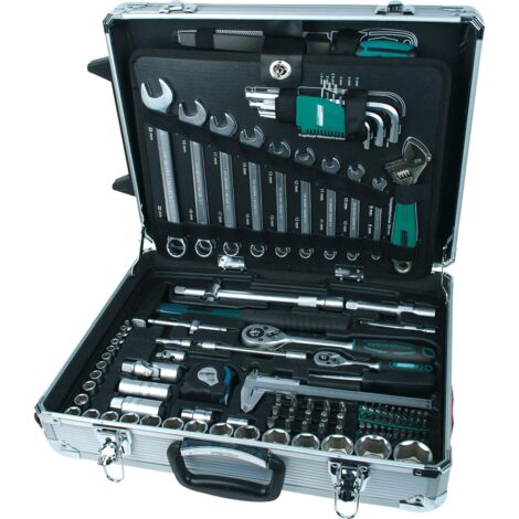 Brüder Mannesmann – Coffret multi-outils 159 pièces – Aluminium léger et robuste – Dimensions 54 x 41 x 18 mm – Pour travaux de réparation avancés - M29077 (1/6)