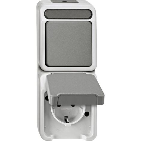 Interrupteur et prise Merten 4075000 AQUASTAR gris clair X509731 (1/2)