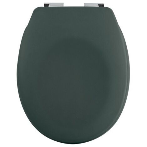 Spirella – Abattant wc Thermo dur avec frein de chute – Vert foncé mat – Charnières ABS chromé – Mécanisme de fermeture lente