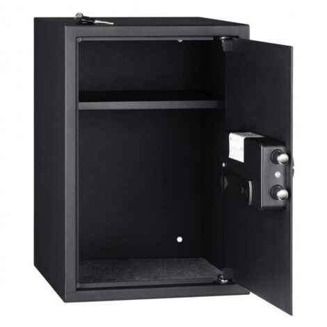 Coffre-fort biométrique à empreintes digitales acier carbone 50FIC - 50 l, 50 empreintes digitales différentes max, pour stockage (1/5)