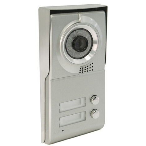 Scs Sentinel – Platine de rue 2 boutons – Caméra HD CMOS avec vision nocturne – Alimentation 11-13V – Installation en applique – Compatible 2 appartements