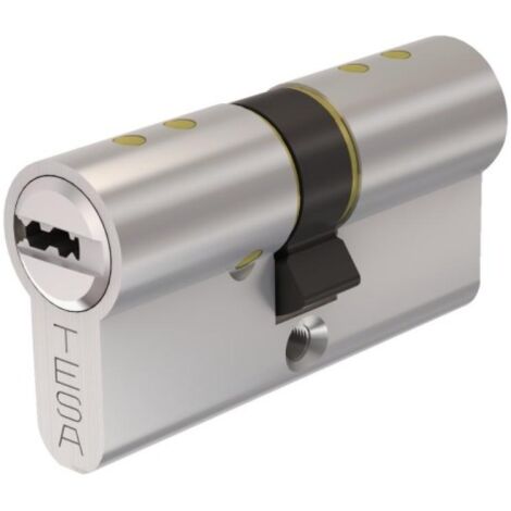 Cylindre TESA TX80 40x40mm VD nickelé - 5 clés anticrochetage - TX854040N (1/5)