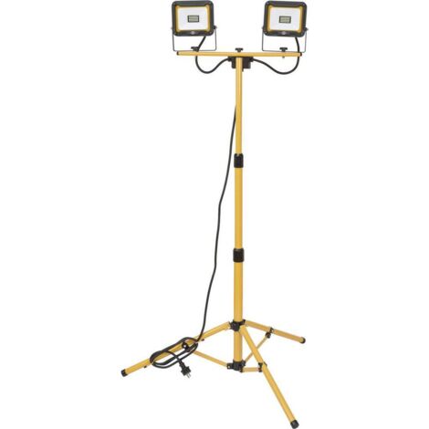 Brennenstuhl – Projecteur de chantier LED 40W – 3900 lumens – Trépied télescopique réglable – IP65 pour chantiers humides (1/5)