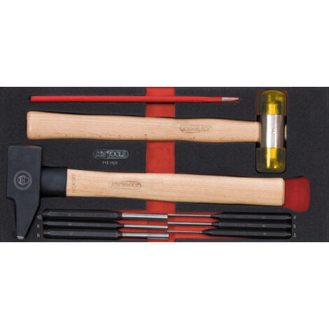KS Tools - Module d'outils de frappe manche bois, 9 pièces - 713.1101 (1/5)