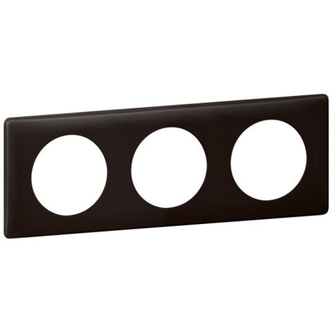Plaque Legrand Céliane 98883 – Poudré basalte – 3 postes – Plastique mat – Fixation à clipser – Dimensions 232 x 82 mm (1/4)