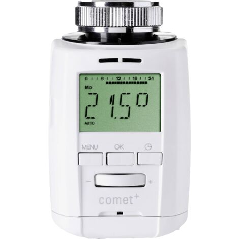 Thermostat électronique pour radiateur – 700100422 – Programmable jusqu'à 8 périodes – Détection fenêtre ouverte – Smart Home blanc – Eurotronic