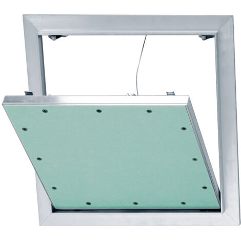 Placo – Trappe de visite étanche à l'air 400 x 400 mm – Ouverture par pression – Câble de sécurité – Compatible plaques de plâtre 12,5 cm (1/6)