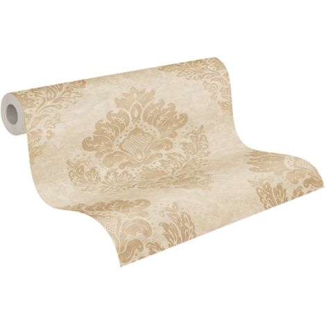 Papier peint baroque doré Papier peint damassé moderne Papier peint intissé Idéal pour chambre