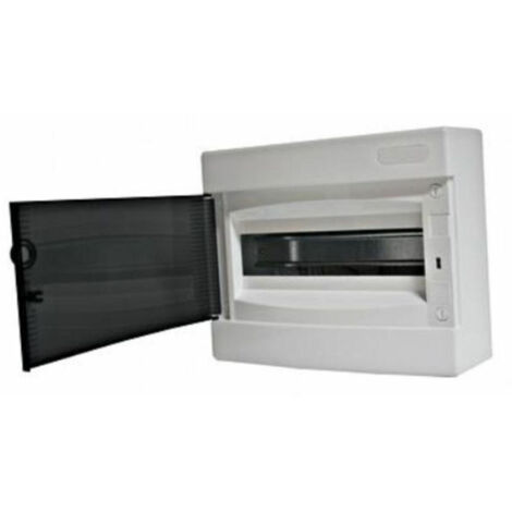 Coffret électrique nu 12 modules – 1 rangée – IP40 – Montage apparent avec porte translucide teintée – Pour installation intérieure