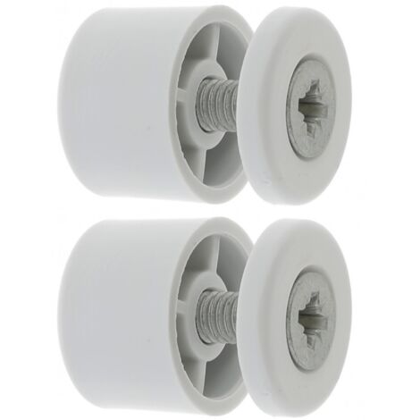 Cyclingcolors – Butée d'arrêt de lame finale de volet roulant ronde 15mm Ø22mm en PVC – Lot de 2 avec rondelles et vis – Couleur gris clair (1/3)
