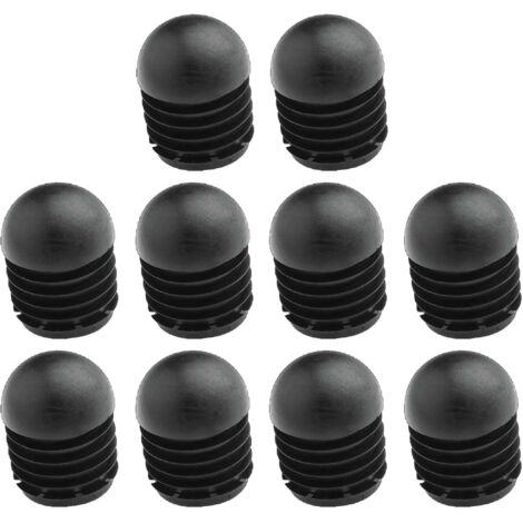 Cyclingcolors – Lot de 10 embouts de tube rond rentrant – Ø extérieur 20mm – Élastique antidérapant – Protection pour pieds de meubles et chaises – Noir