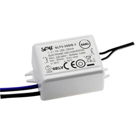 Driver LED à courant constant 2.94 W SLT3700IS1 – 700 mA – Tension 2.0-4.2 V/DC – Homologué meubles – Protection surcharge et court-circuit – Self Electronics - X187271 (1/3)