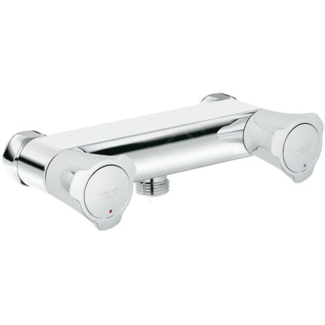 Mélangeur de douche chrome – Finition GROHE StarLight – Entraxe 150 mm – Montage mural classique – Poignées métal confortables (1/3)