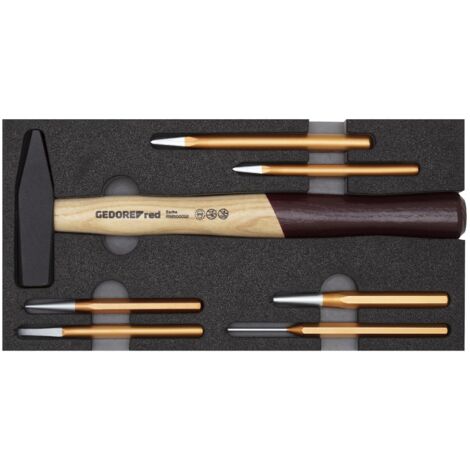 GEDORE RED 3301718 - Jeu de marteaux et burins 2/6 module CT 7 pcs , R22150019 (1/5)