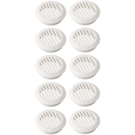 Cyclingcolors – Lot de 10 grilles d'aération rondes en plastique 49mm – Hauteur 16,5mm – Ventilation plafond et mur – Couleur blanche
