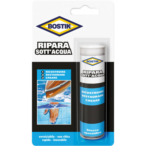 Idroweb – Mastic époxy G 56 pour réparations sous l'eau – 56 g – Résistant à l'eau et séchage rapide – Pour piscines et fontaines
