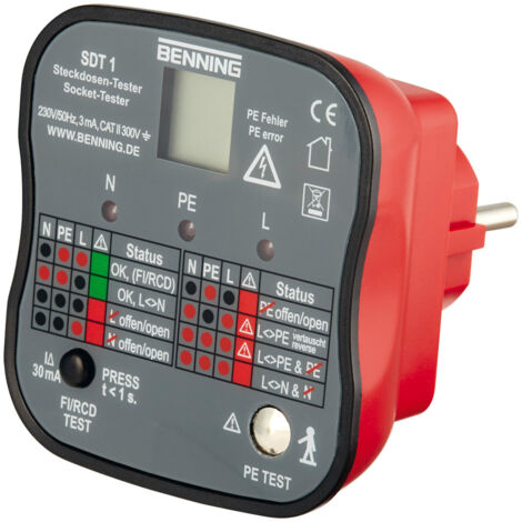 Testeur de prises BENNING SDT 1 pour tester les prises de protection - 20053 (1/4)