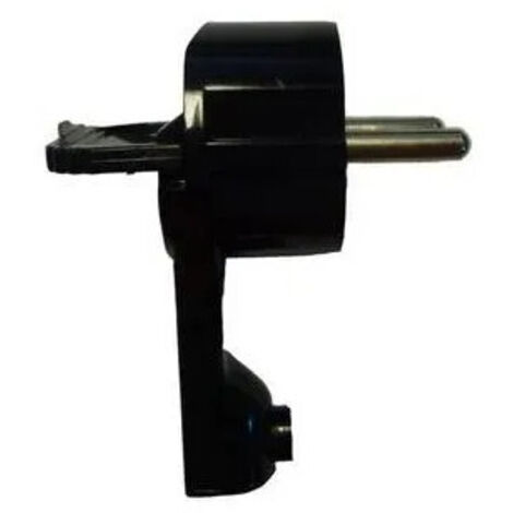 Fiche mâle coudée extra plate 2P avec T 16A Noire