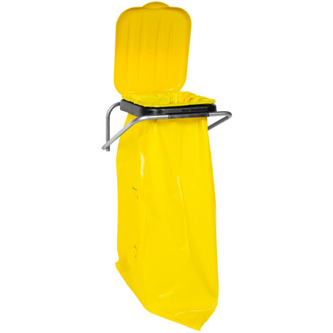 Poubelle murale de tri sélectif 120L – Tubes galvanisés 16mm – Couvercle jaune pour tri rapide – Montage mural inclus