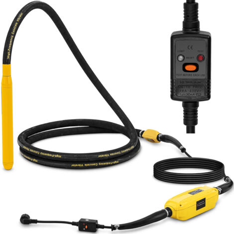 MSW – Vibreur à béton 1500 W – 12 000 vibrations/min – Longueur aiguille 50 x 35,8 mm – Câble 15 m pour chantiers humides