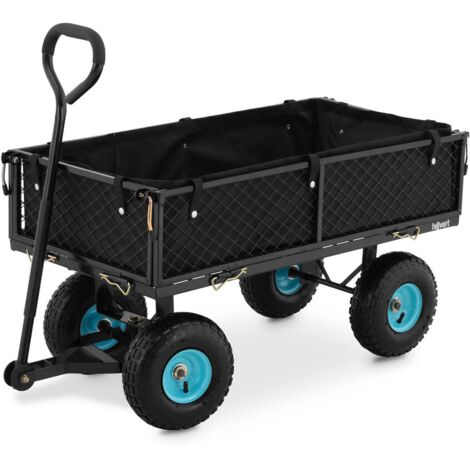 Hillvert – Chariot de plage pliable 300 kg – Acier et PVC – Roues caoutchouc 25 cm – Dimensions 115 x 49 x 84 cm – Conception pliable