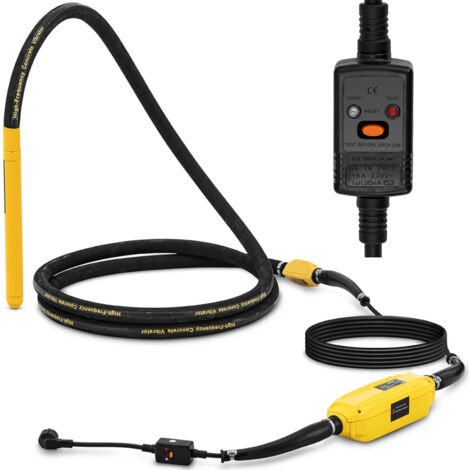 MSW – Vibreur à béton 2000 W – Aiguille 430 x 40 mm – 12 000 vibrations/minute – Compactage béton professionnel pour chantiers humides