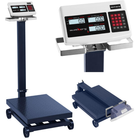 SBS-PF-600/100 Plateforme de balance d'entrepôt LCD avec roues jusqu'à 600 kg