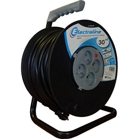 Electraline 20867017G Enrouleur Bricolage Noir 30 m