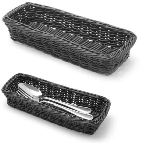 Panier à couverts pour fourchettes, couteaux, cuillères, noir 270x100x45 mm - Hendi 426098 (1/3)