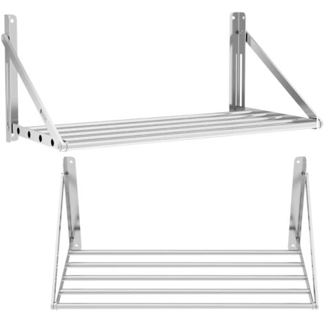 Etagère murale, suspendue, inox, pliable, 80 x 45 cm