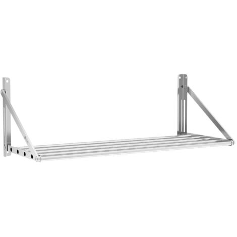 Royal Catering – Étagère murale inox pliable 100 x 45 cm – Charge max 40 kg – Installation facile – Pour cuisine professionnelle