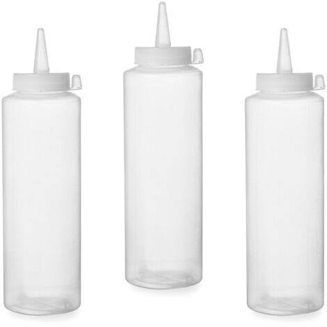 Bouteille distririce pour sauces froides, lot de 3 - transparente 0,7 L - HENDI 557952 (1/2)