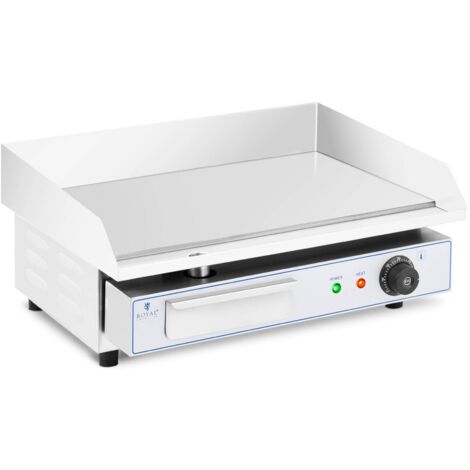 Royal Catering – Plancha électrique professionnelle 3000 W – Plaque en acier inoxydable 550 x 400 mm – Thermostat réglable 50-300 °C – Design hygiénique