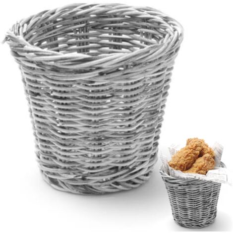 Panier pour servir des amuse-gueules frits, gris chiné, diamètre 130x110 mm - Hendi 426043 (1/3)