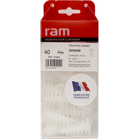 Ram - Cheville Isoram, Blanc, Boite de 40 (1/5)